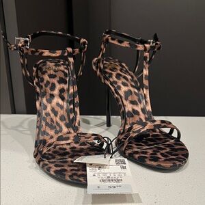 Leopard Print Stiletto Sandals